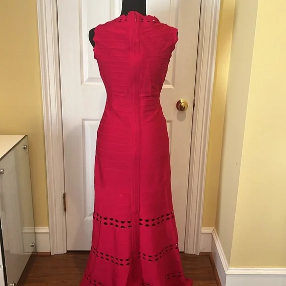 Herve Leger red maxi dresss dress size M